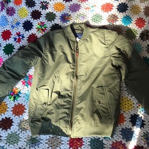Olive Army Green ZIP up jacket Fall Winter